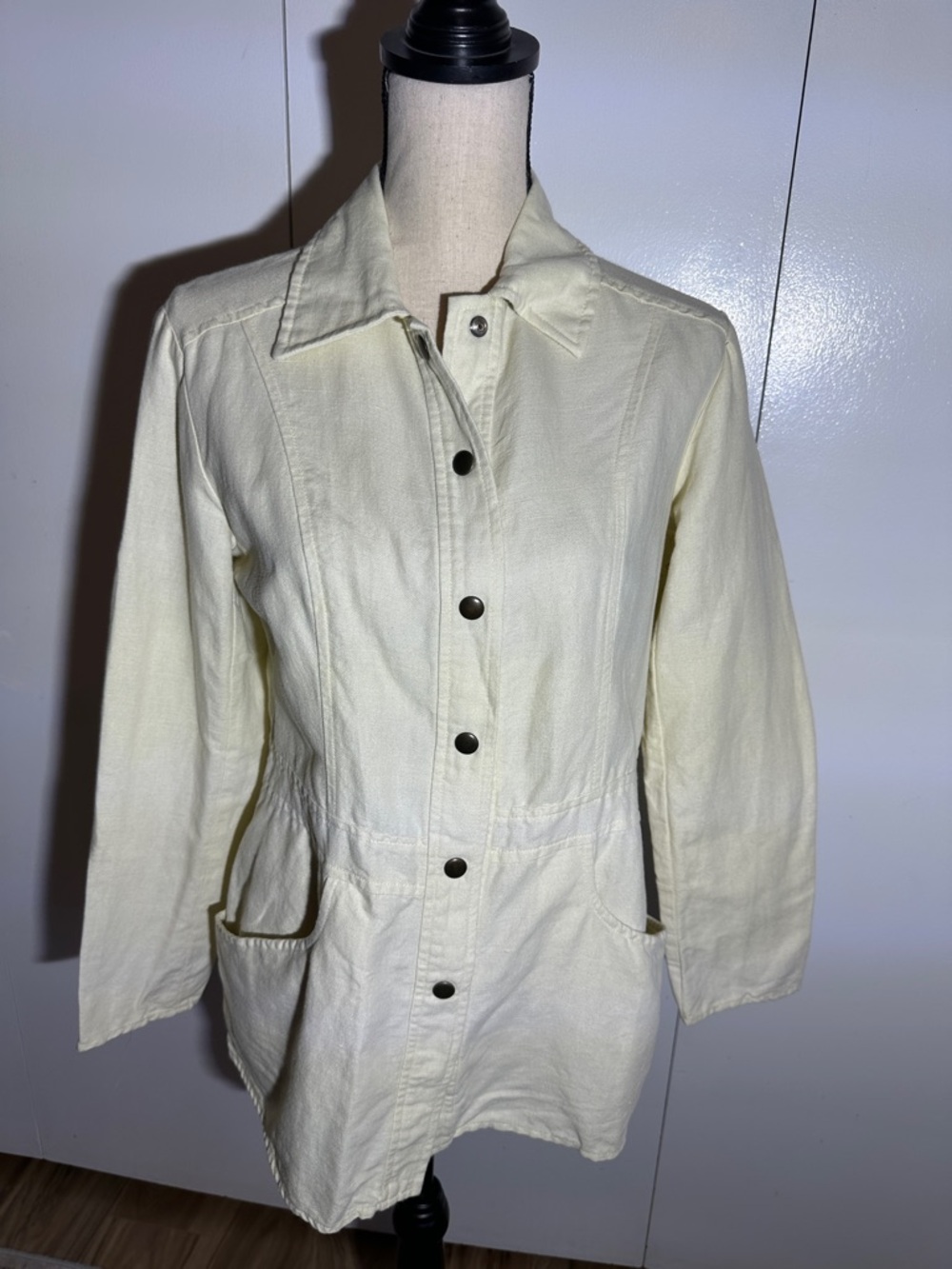 Express Cream Button-Front Utility Jacket